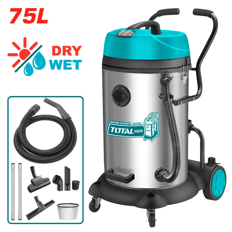 TOTAL TVC24751 2400W Industrial Vacuum Cleaner - 75L Total